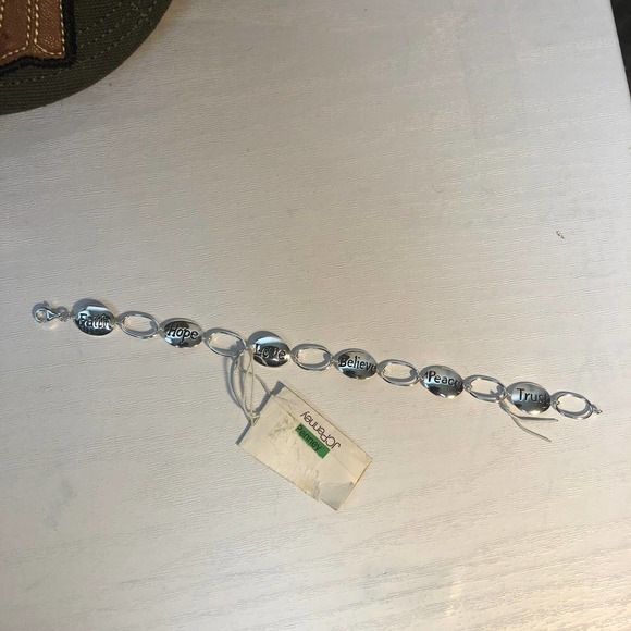 Vintage 90s JcPenney Sterling Silver Spiritual Christian Encouraging Bracelet - Picture 2 of 13
